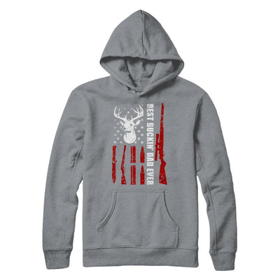Best Buckin Dad Ever Deer Hunting Father's Day Gift-T-Shirt & Hoodie-Pullover Hoodie-Light Steel