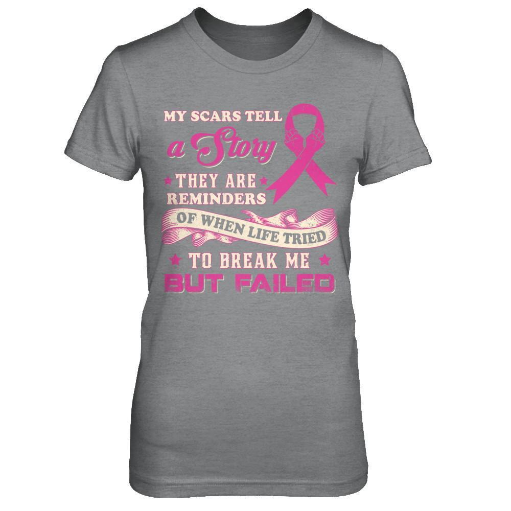 My Scars Tell A Story Breast Cancer Awareness-T-Shirt & Sweatshirt-Women's T-Shirt-Sport Grey