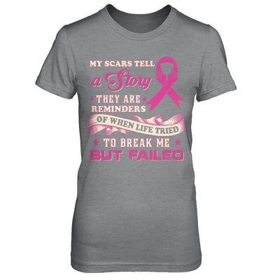 My Scars Tell A Story Breast Cancer Awareness-T-Shirt & Sweatshirt-Women's T-Shirt-Sport Grey