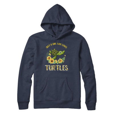 Just A Girl Who Loves Turtles And Sunflowers-T-Shirt & Hoodie-Pullover Hoodie-Navy