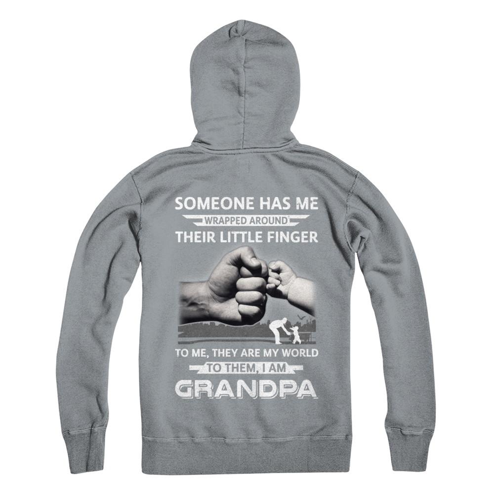 Someone Has Me Wrapped Around Their Little Finger Grandpa-T-Shirt & Hoodie-Pullover Hoodie-Light Steel