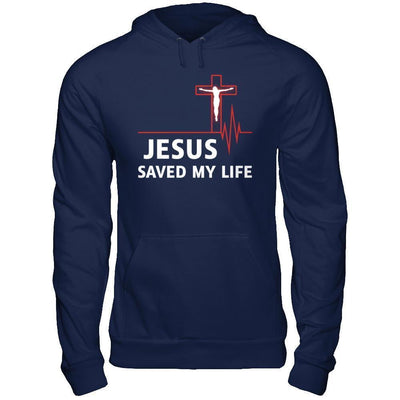 Jesus Saved My Life-T-Shirt & Hoodie-Pullover Hoodie-Navy