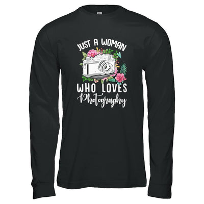 Just A Woman Who Loves Photography Photographer-T-Shirt & Tank Top-Long Sleeve T-Shirt-Black