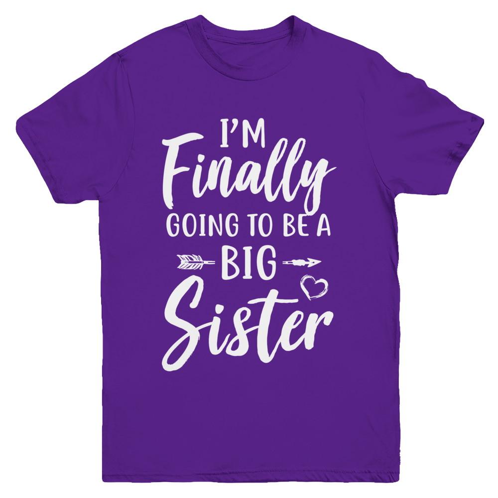 Cute I Am Finally Going To Be A Big Sister Youth-Youth Shirt-Youth T-Shirt-Purple