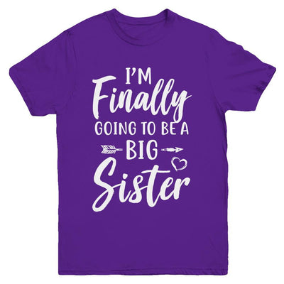 Cute I Am Finally Going To Be A Big Sister Youth-Youth Shirt-Youth T-Shirt-Purple