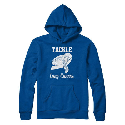 Football Survivor Tackle Clear Lung Cancer Awareness-T-Shirt & Hoodie-Pullover Hoodie-Deep Royal