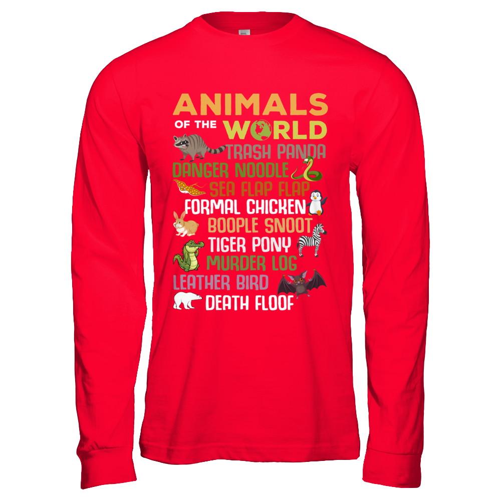 Funny Animals of The World-T-Shirt & Hoodie-Long Sleeve T-Shirt-Red