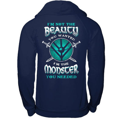 Viking I'm Not The Beauty You Wanted I'm The Monster You Needed-T-Shirt & Hoodie-Pullover Hoodie-Navy