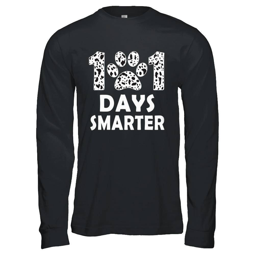 101 Days Smarter Teacher Dogs Days Of School Student-T-Shirt & Hoodie-Long Sleeve T-Shirt-Black
