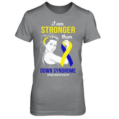 I Am Stronger Than Down Syndrome Awareness Support-T-Shirt & Hoodie-Women's T-Shirt-Sport Grey