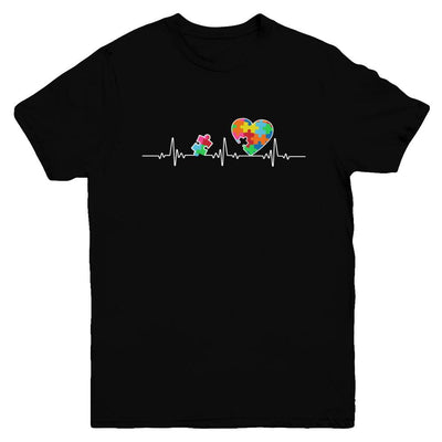 Autism Puzzle Heartbeat Autism Awareness Youth-Youth Shirt-