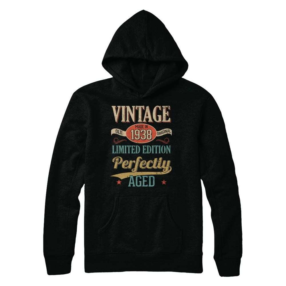 Vintage Premium Made In 1938 83th Birthday Gift-T-Shirt & Hoodie-Hanes - Heavyweight Pullover Hoodie-Black