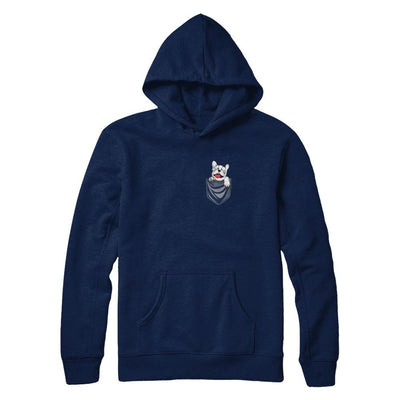 Funny Pocket French Bulldog Frenchie Dog Gift-T-Shirt & Hoodie-Pullover Hoodie-Navy
