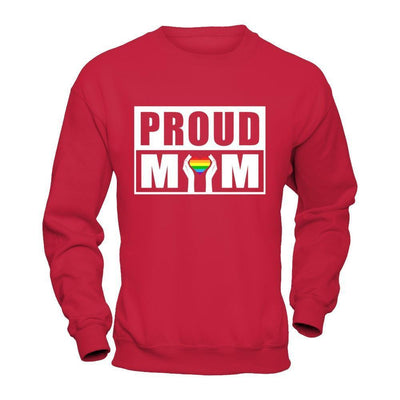Proud Mom Lgbt Gay Lesbian Pride-T-Shirt & Hoodie-Crewneck Sweatshirt-Red