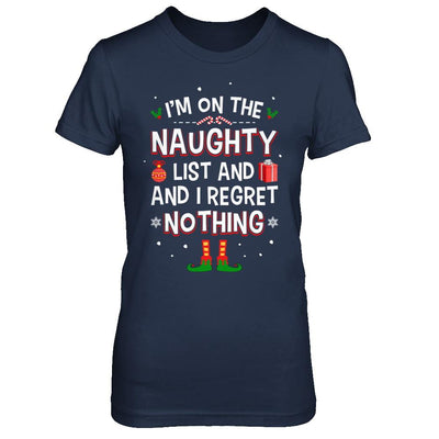 I'm On The Naughty List Funny Christmas-T-Shirt & Hoodie-Women's T-Shirt-Navy