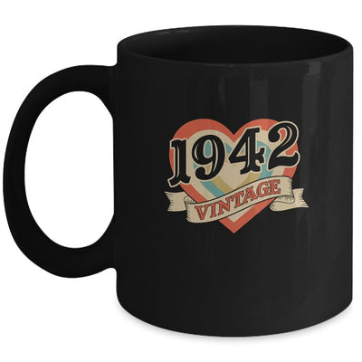 79th Birthday Gifts Classic Retro Heart Vintage 1942 Mug-Coffee Mug-Mug-Black