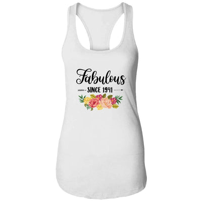 80th Birthday Gifts Women 80 Year Old Fabulous Since 1941-T-Shirt & Tank Top-Women's Ideal Racerback Tank-White