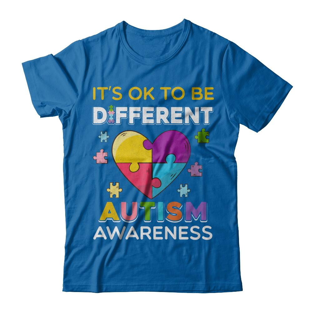 It's Ok To Be Different Autism Awareness Gift 2018-T-Shirt & Hoodie-Classic T-Shirt-Royal