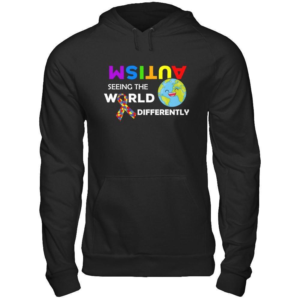 Autism Seeing The World Differently-T-Shirt & Hoodie-Pullover Hoodie-Black