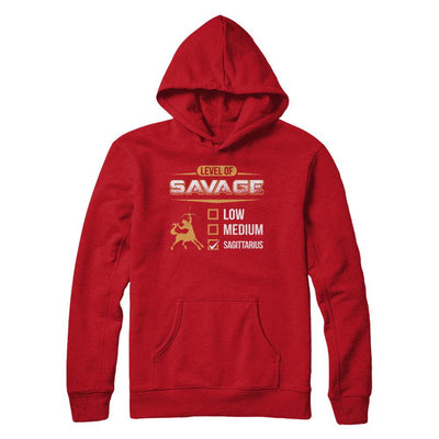Level Of Savage Sagittarius-T-Shirt & Hoodie-Pullover Hoodie-Red