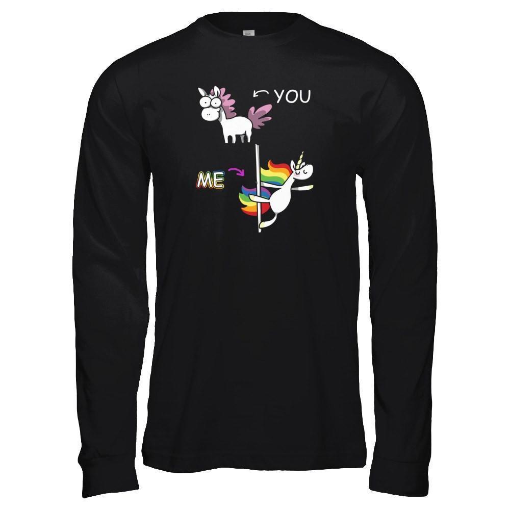 Cute Unicorn You Me-T-Shirt & Tank Top-Long Sleeve T-Shirt-Black