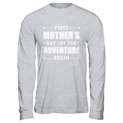First Mother's Day Let The Adventure Begin Mommy-T-Shirt & Hoodie-Long Sleeve T-Shirt-Sport Grey