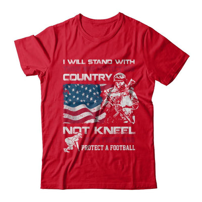 I Stand For The American Flag I Don't Kneel Football-T-Shirt & Hoodie-Premium T-Shirt-Red