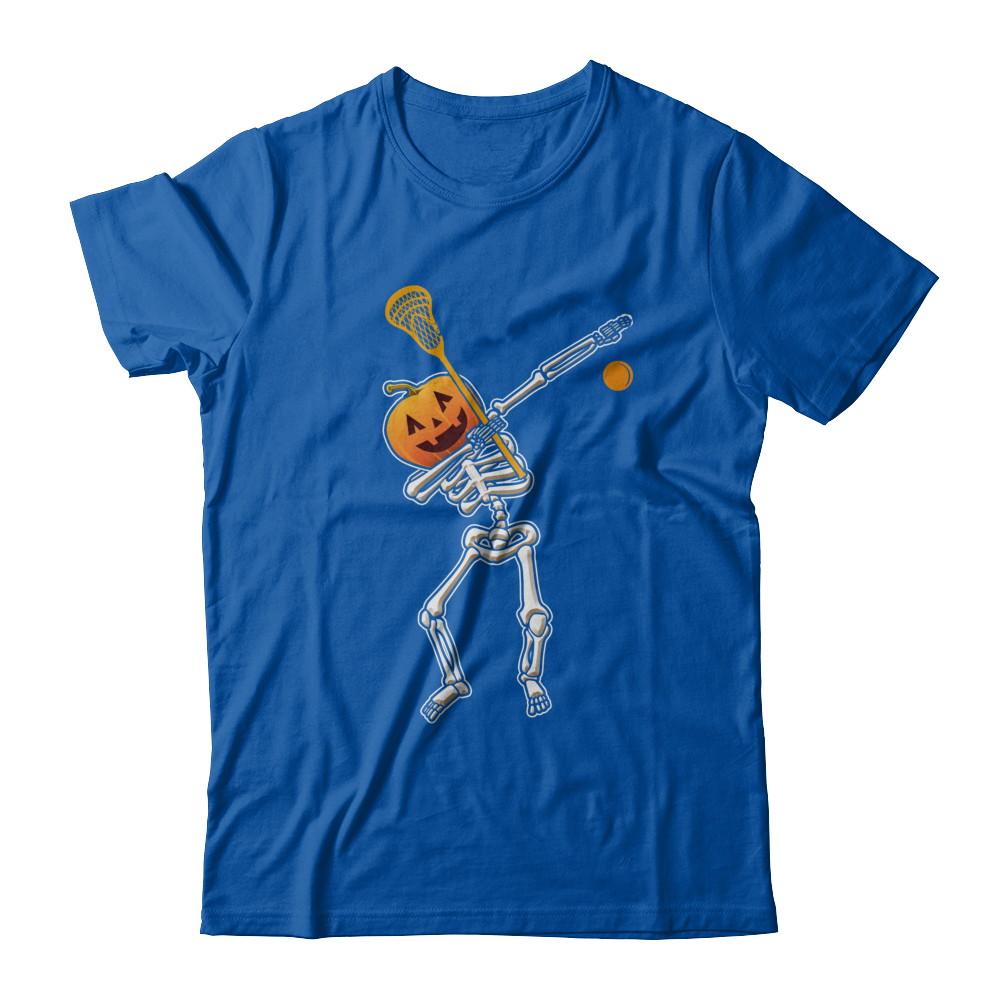 Halloween Dabbing Skeleton Lacrosse-T-Shirt & Hoodie-Premium T-Shirt-Royal