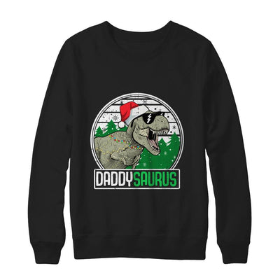 Daddysaurus Daddy Dinosaur T-Rex Family Christmas-T-Shirt & Sweatshirt-Crewneck Sweatshirt-Black