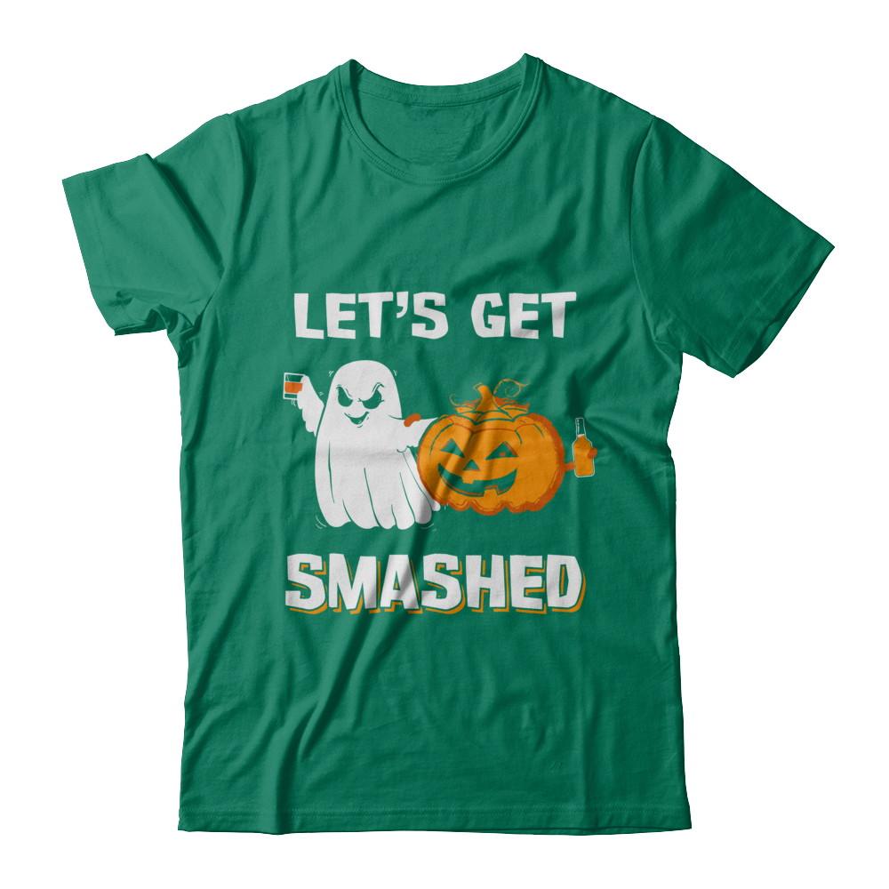 Let's Get Smashed Drinking Pumpkin Halloween-T-Shirt & Hoodie-Classic T-Shirt-Kelly Green