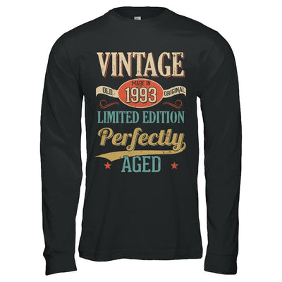 Vintage Premium Made In 1993 28th Birthday Gift-T-Shirt & Hoodie-Long Sleeve T-Shirt-Black