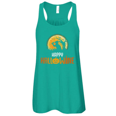 Happy Hallowine Drinking Wine Cat Lover 2017-T-Shirt & Tank Top-Women's Flowy Racerback Tank-Kelly