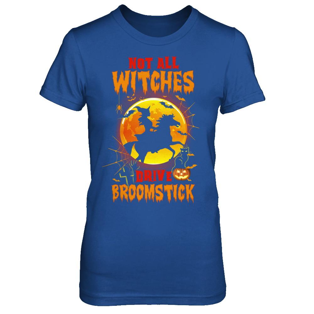 Not All Witches Drive Broom Funny Halloween Horse-T-Shirt & Sweatshirt-Women's T-Shirt-Royal
