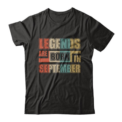 Classic Vintage Legends Are Born In September Birthday-T-Shirt & Hoodie-Classic T-Shirt-Black