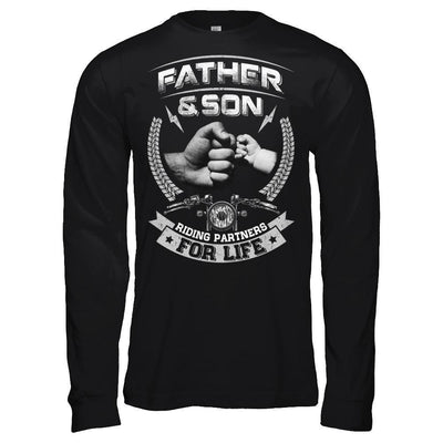 Motocross Father And Son Riding Partners For Life-T-Shirt & Hoodie-Long Sleeve T-Shirt-Black