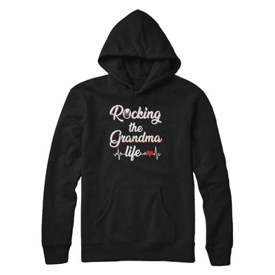 Rocking The Grandma Life Mothers Day Gifts-T-Shirt & Hoodie-Pullover Hoodie-Black