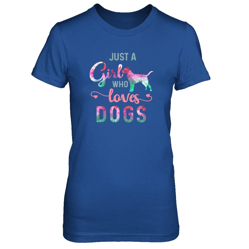 Just A Girl Who Loves Dogs Dog Lover-T-Shirt & Tank Top-Women's T-Shirt-Royal
