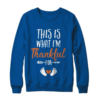 What I'm Thankful Pregnancy Announcement Thanksgiving-T-Shirt & Sweatshirt-Crewneck Sweatshirt-Deep Royal