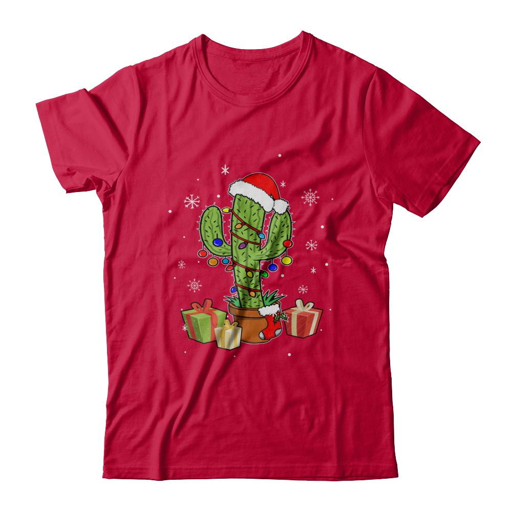 Merry Christmas Succulent Plants Christmas Cactus-T-Shirt & Sweatshirt-Classic T-Shirt-Red