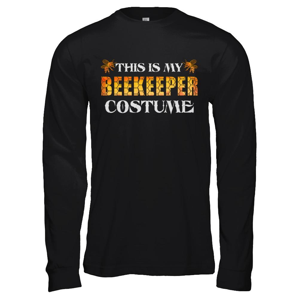 This Is My Beekeeper Costume Funny Halloween-T-Shirt & Hoodie-Long Sleeve T-Shirt-Black