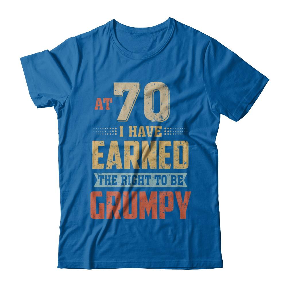 Vintage The Right To Be Grumpy 70th 1951 Birthday Gift-T-Shirt & Hoodie-Classic T-Shirt-Royal