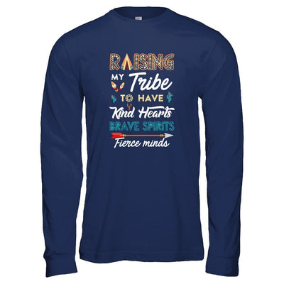 Raising My Tribe To Have Kind Hearts Brave-T-Shirt & Tank Top-Long Sleeve T-Shirt-Navy