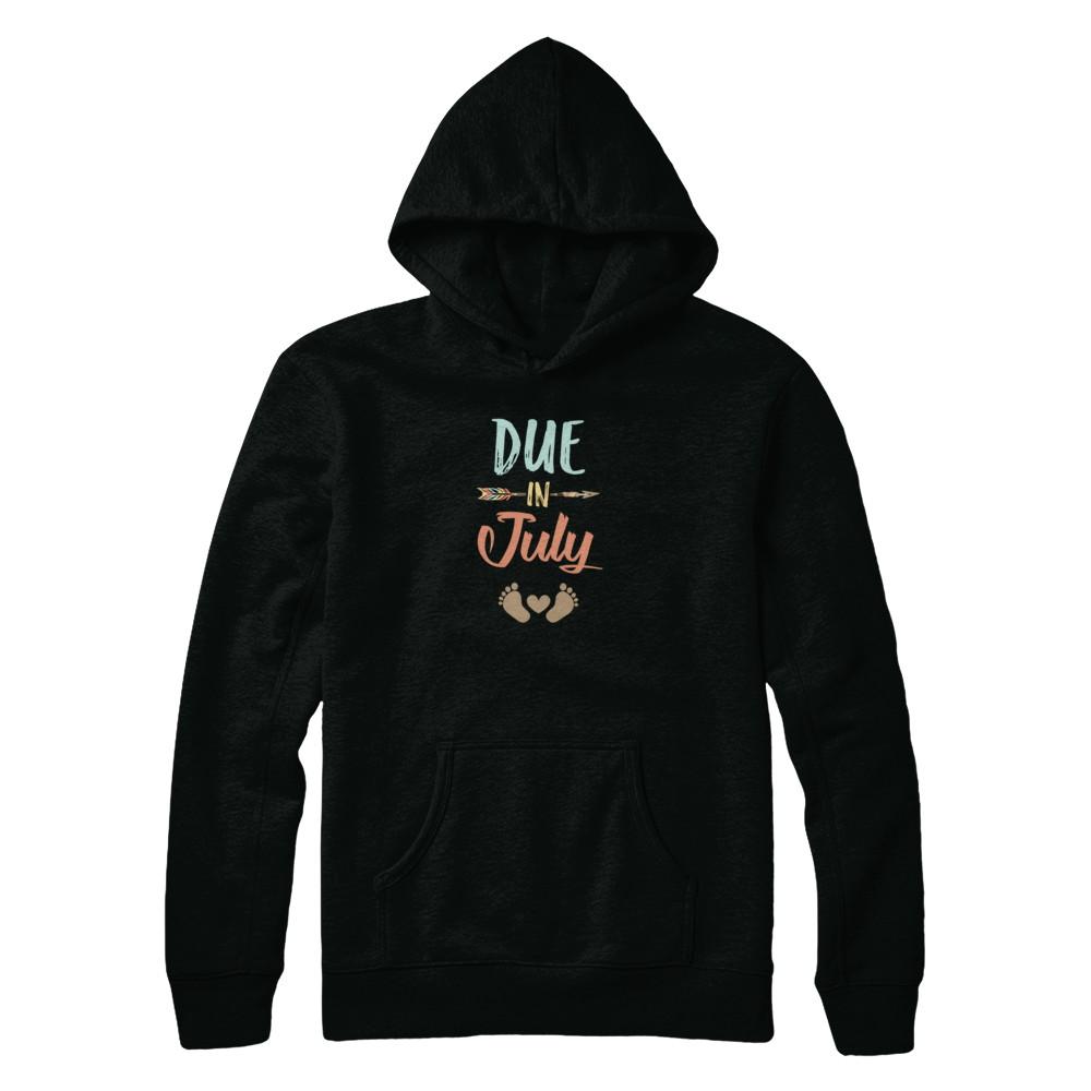Due Date July 2021 Announcement Mommy Bump Pregnancy-T-Shirt & Tank Top-Pullover Hoodie-Black
