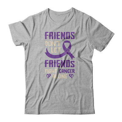 Friends Don't Let Friends Fight Cancer Alone Purple Violet Awareness-T-Shirt & Tank Top-Premium T-Shirt-Heather Gray