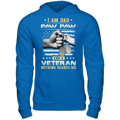 I'm A Dad Paw Paw And A Veteran Nothing Scares Me-T-Shirt & Hoodie-Pullover Hoodie-Royal