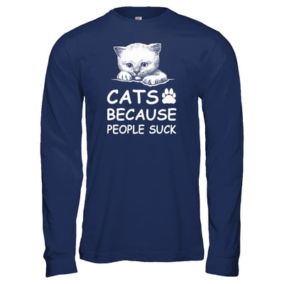 Cats Because People Suck-T-Shirt & Tank Top-Long Sleeve T-Shirt-Navy