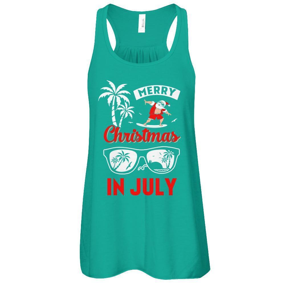 Merry Christmas In July-T-Shirt & Tank Top-Women's Flowy Racerback Tank-Kelly