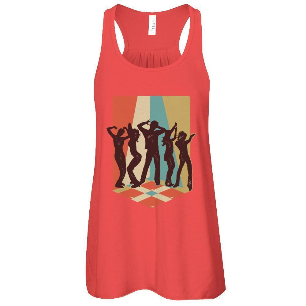 Classic Vintage Retro Style Dance Music-T-Shirt & Tank Top-Women's Flowy Racerback Tank-Red