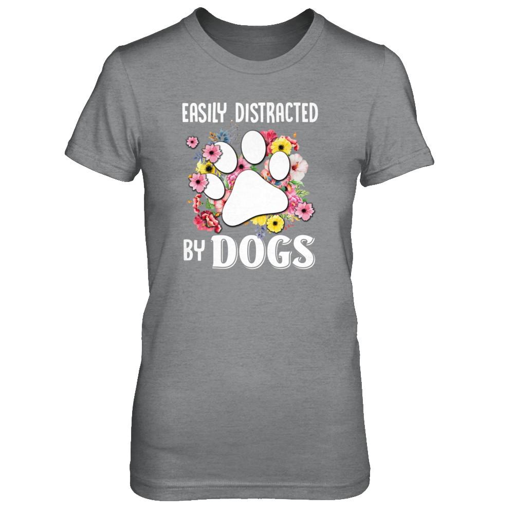 Easily Distracted By Dogs-T-Shirt & Tank Top-Women's T-Shirt-Sport Grey