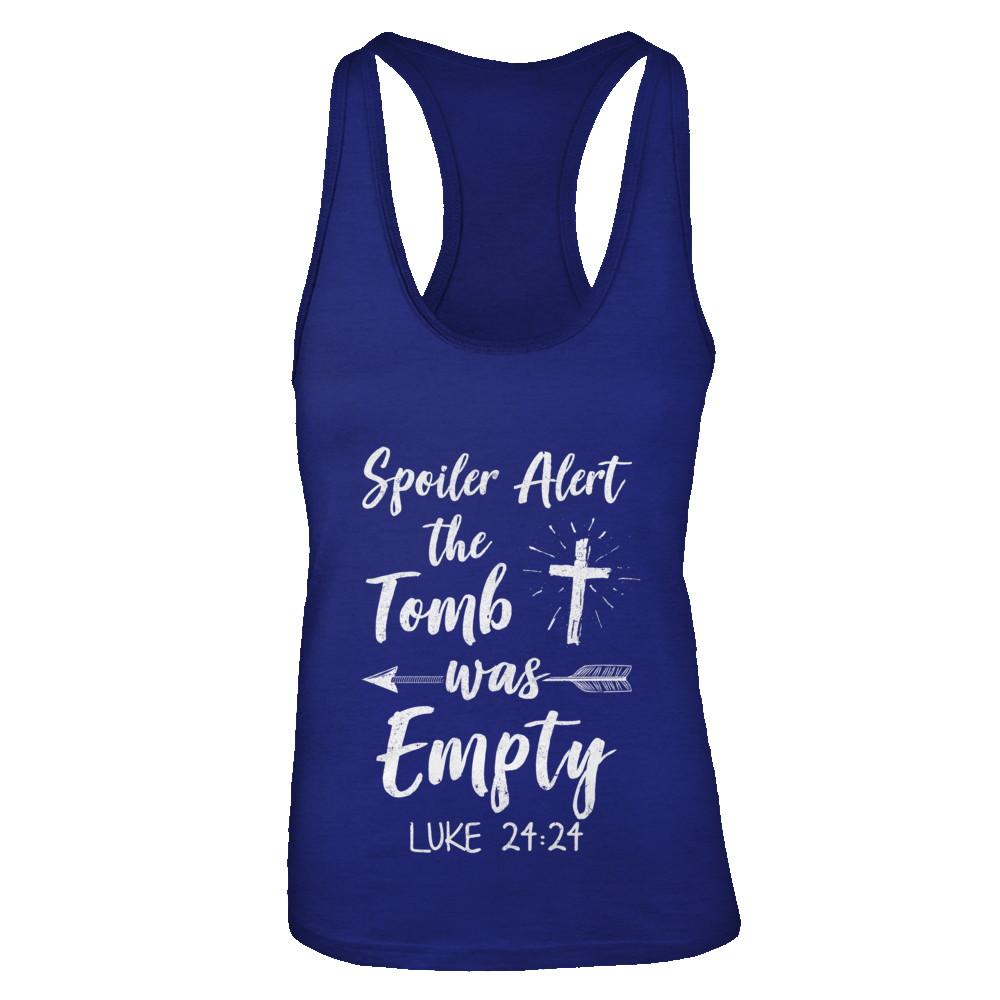 Spoiler Alert The Tomb Was Empty Christian Easter-T-Shirt & Tank Top-Women's Ideal Racerback Tank-Royal